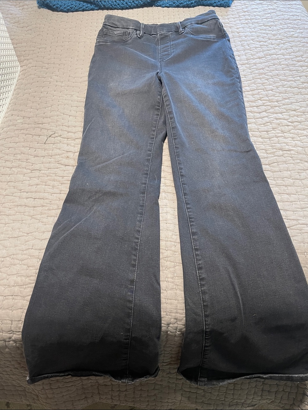 Good American Black Wide Leg Flare Jeans